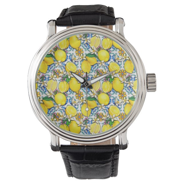 Reloj De Pulsera Patrón tradicional mediterráneo con lemas (Anverso)