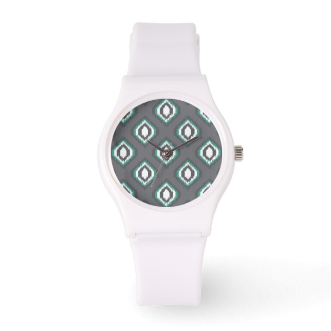 Reloj De Pulsera Patrón tribal geométrico retro ikat (Anverso)