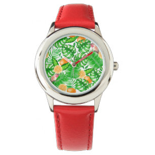 Reloj De Pulsera Patrón tropical, colibríes II