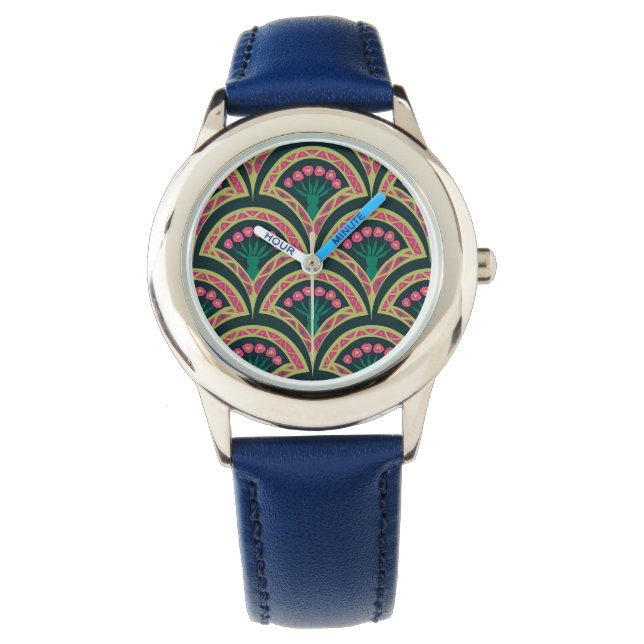 Reloj De Pulsera patrón verde en forma de cáscara (Anverso)