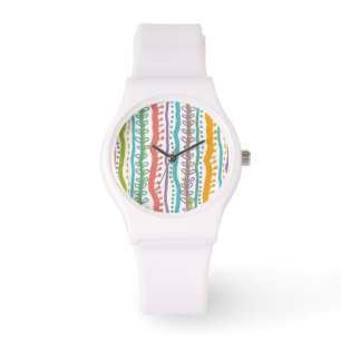 Reloj De Pulsera Patrón vertical de franjas abstractas