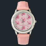 Reloj De Pulsera Patrón y nombre de color de agua rosa exótico<br><div class="desc">Patrón y nombre de color de agua rosa exótico</div>