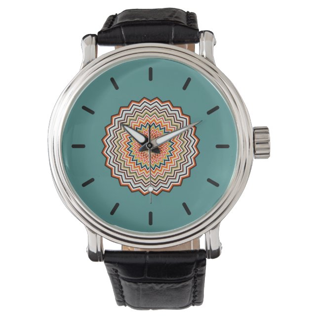 Reloj De Pulsera Patrón Zigzag de Mandala (Anverso)