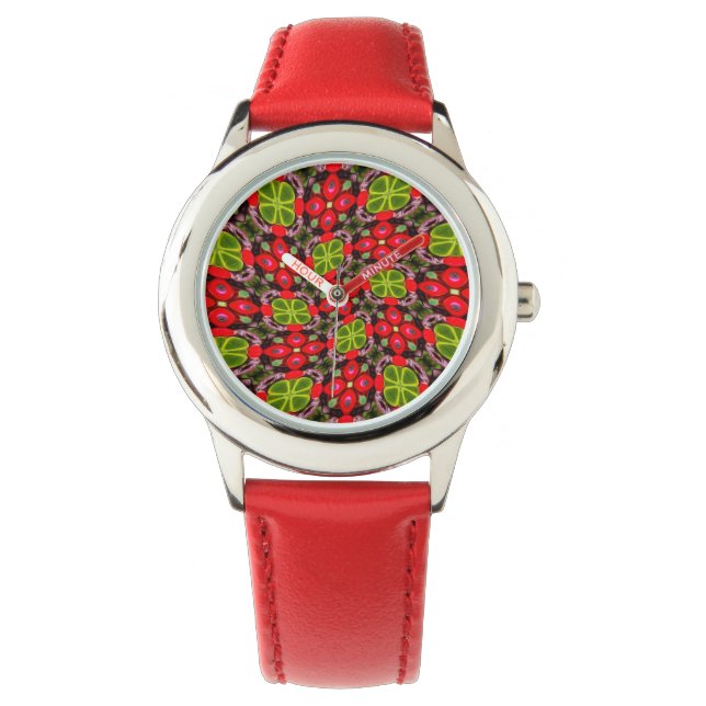 Reloj De Pulsera Patrones de árboles navideños (Anverso)