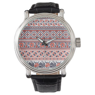Reloj De Pulsera Patrones de diseño de puntos cruzados