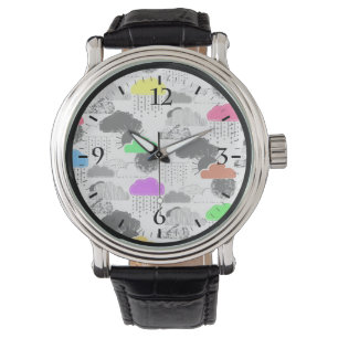Reloj De Pulsera Patrones de nubes coloridas