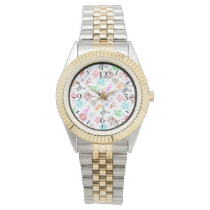 Reloj De Pulsera Patrones divertidos coloridos y adorables de monst
