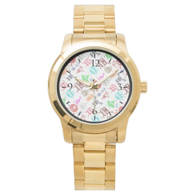 Reloj De Pulsera Patrones divertidos de monstruos coloridos lindos (Anverso)