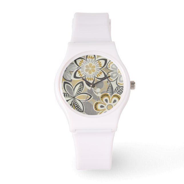 Reloj De Pulsera Patrones florales contemporáneos (Anverso)