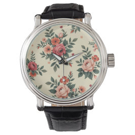 Reloj De Pulsera Patrones florales de época con elegancia clásica
