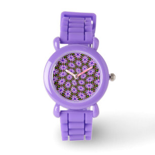Reloj De Pulsera Patrones margueritas púrpura