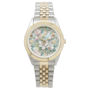 Reloj De Pulsera Pattern Elegant Magnolia Flowers