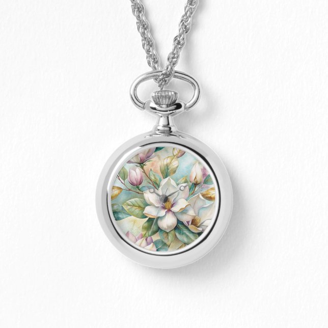 Reloj De Pulsera Pattern Elegant Magnolias (Anverso)