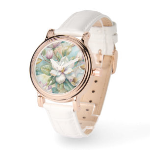 Reloj De Pulsera Pattern Elegant Magnolias