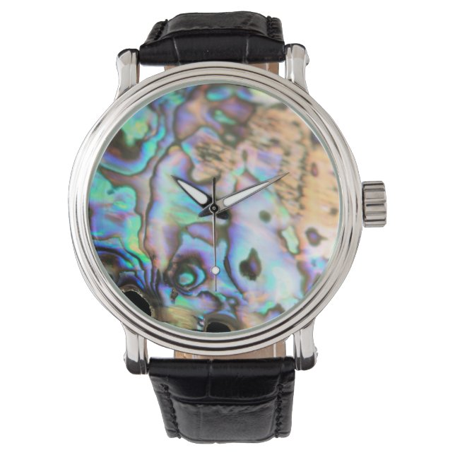 Reloj De Pulsera Paua abalone hermosa cáscara de kiwiana (Anverso)