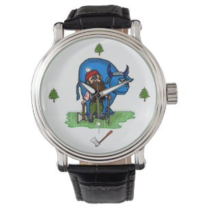 Reloj De Pulsera Paul Bunyan Watch con árboles y hacha