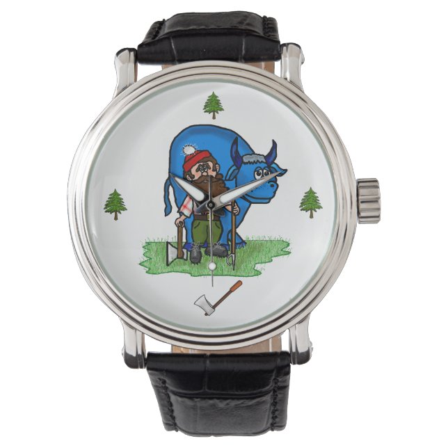 Reloj De Pulsera Paul Bunyan Watch con árboles y hacha (Anverso)