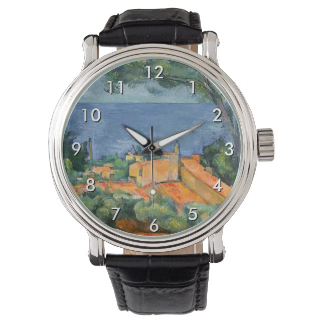 Reloj De Pulsera Paul Cezanne - Estaque con techos rojos (Anverso)