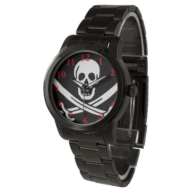 Reloj De Pulsera Paul McGehee "La bandera pirata de Calico Jack" Wa (Angular)