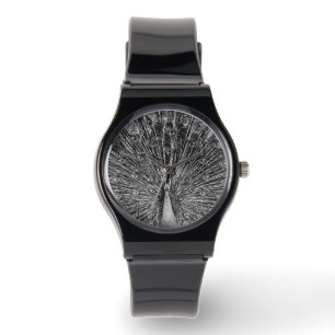 Reloj De Pulsera Pavo real blanco y negro