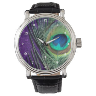 Reloj De Pulsera Pavo real púrpura imponente