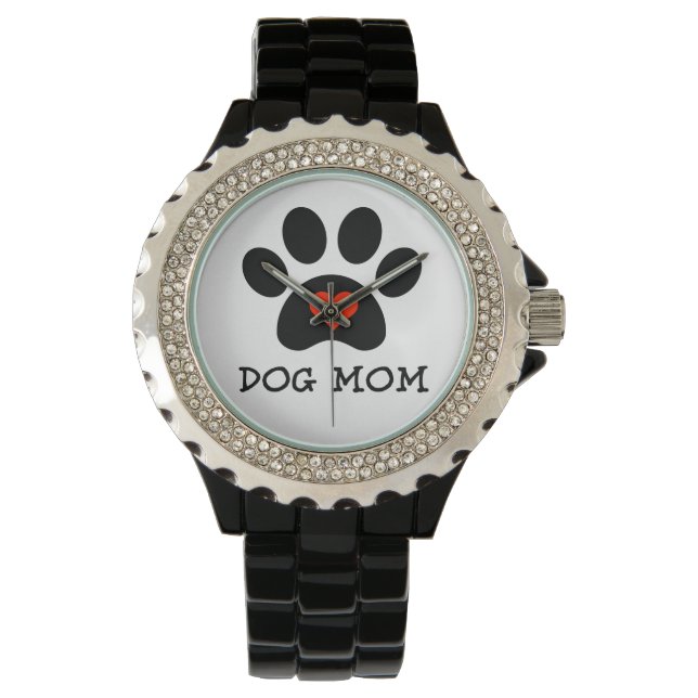 Reloj De Pulsera Pawprint Dog Mom (Anverso)