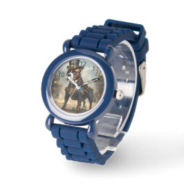 Reloj De Pulsera Paws mecánicos: Steampunk Staffordshire Terrier