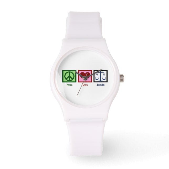 Reloj De Pulsera Paz Amar Justicia (Anverso)