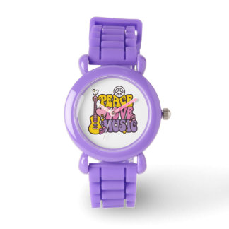 Reloj De Pulsera Paz, Amor Y Vigilancia De La Música