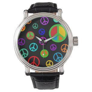 Reloj De Pulsera PAZ - Patrón plano multicolor + tu trasero.