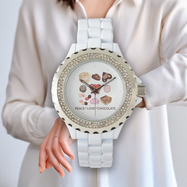 Reloj De Pulsera Paz personalizada Amor Chocolate Candy Heart (Subido por el creador)