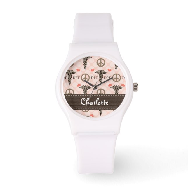 Reloj De Pulsera Paz personalizada Médica de Terapia Física (Anverso)