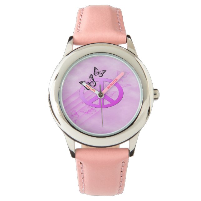 Reloj De Pulsera Paz rosa (Anverso)