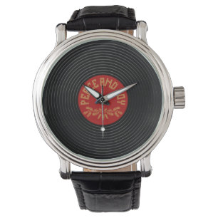 Reloj De Pulsera Paz y alegría diseño de discos de vinilo