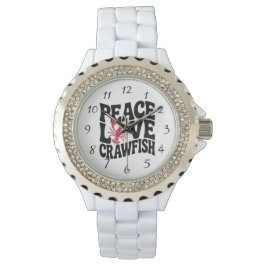 Reloj De Pulsera Peace Love and Crawfish Cajun 