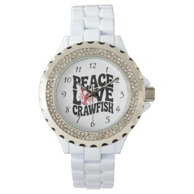 Reloj De Pulsera Peace Love and Crawfish Cajun  (Anverso)