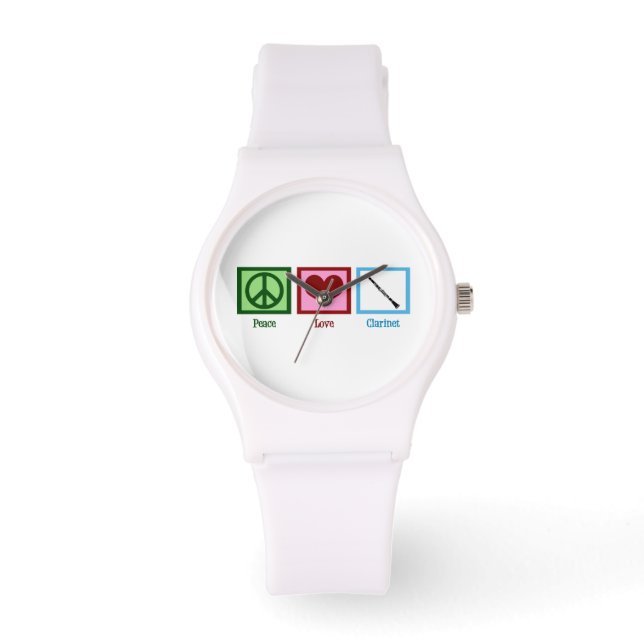 Reloj De Pulsera Peace Love Clarinets (Anverso)