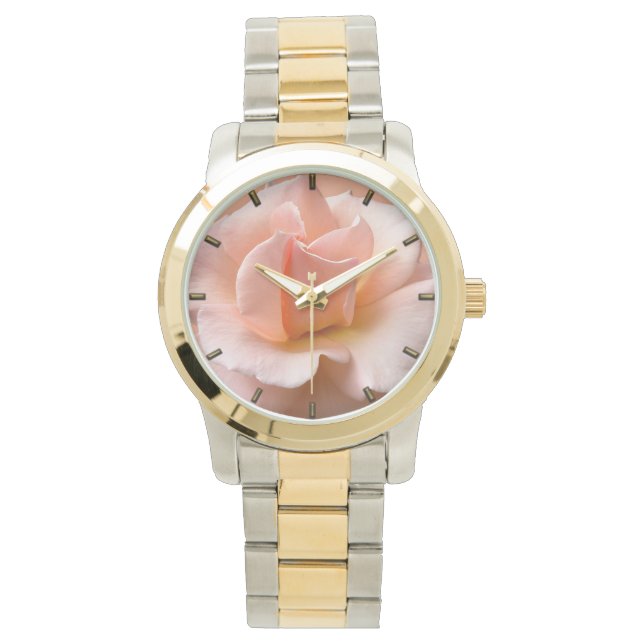 Reloj De Pulsera Peach Rosa Watch Wildflower Wildrose Wriches (Anverso)