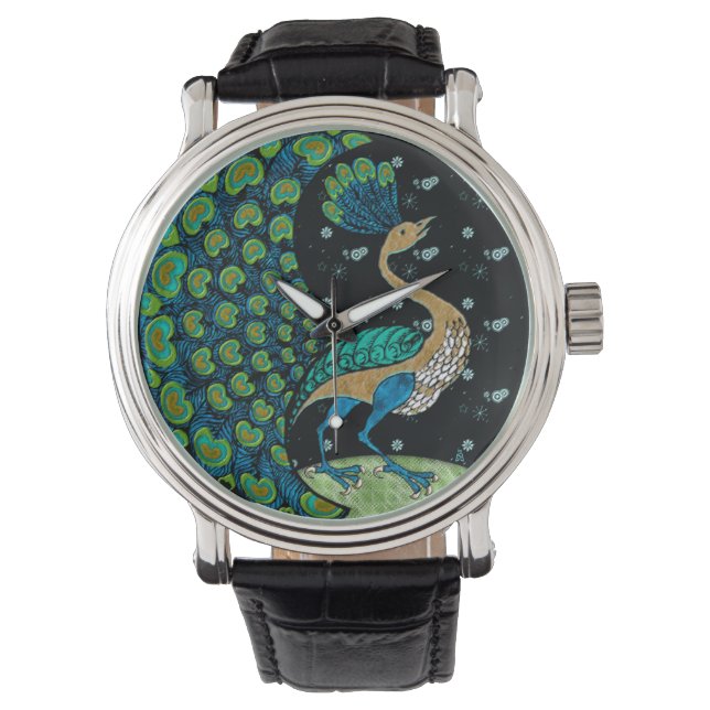 Reloj De Pulsera Peacock de la noche (Anverso)