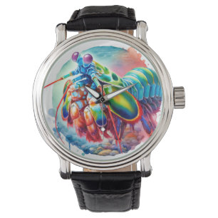 Reloj De Pulsera Peacock Mantis Shrimp REF253 - Watercolor