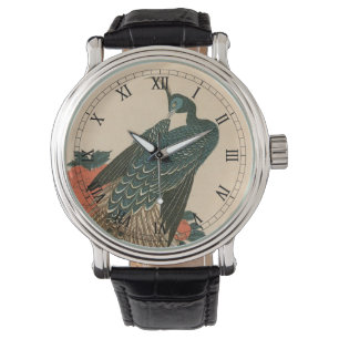 Reloj De Pulsera Peacock y peonías de Hiroshige, arte japonés