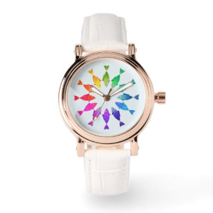 Reloj De Pulsera Peces arcoiris en el océano lindo patrón colorido