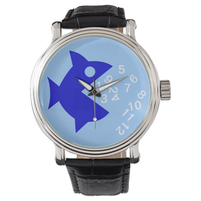 Reloj De Pulsera peces comiendo los números (Anverso)
