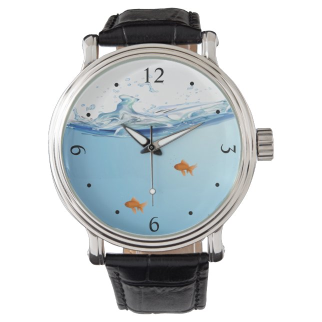 Reloj De Pulsera Peces de oro bajo acuario acuático (Anverso)