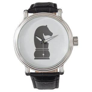 Reloj De Pulsera Pedazo de ajedrez del caballero negro