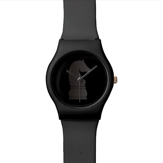Reloj De Pulsera Pedazo de ajedrez del caballero negro (De cerca)
