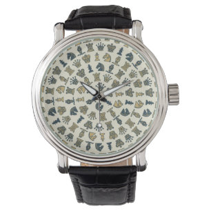 Reloj De Pulsera Pedazos de ajedrez en círculos