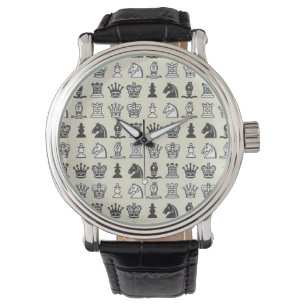 Reloj De Pulsera Pedazos de ajedrez en filas