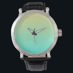 Reloj De Pulsera Pega gradiente simple Turquesa amarillo<br><div class="desc">Me encanta mezclar colores... este gradiente se mezcla de un amarillo a un turquesa.</div>