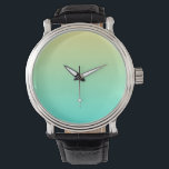 Reloj De Pulsera Pega gradiente simple Turquesa amarillo<br><div class="desc">Me encanta mezclar colores... este gradiente se mezcla de un amarillo a un turquesa.</div>